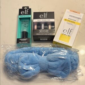 e.l.f. Skincare and Primer Set with Blue Headband